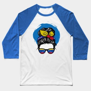 Messy Bun Venezuelan Woman Baseball T-Shirt